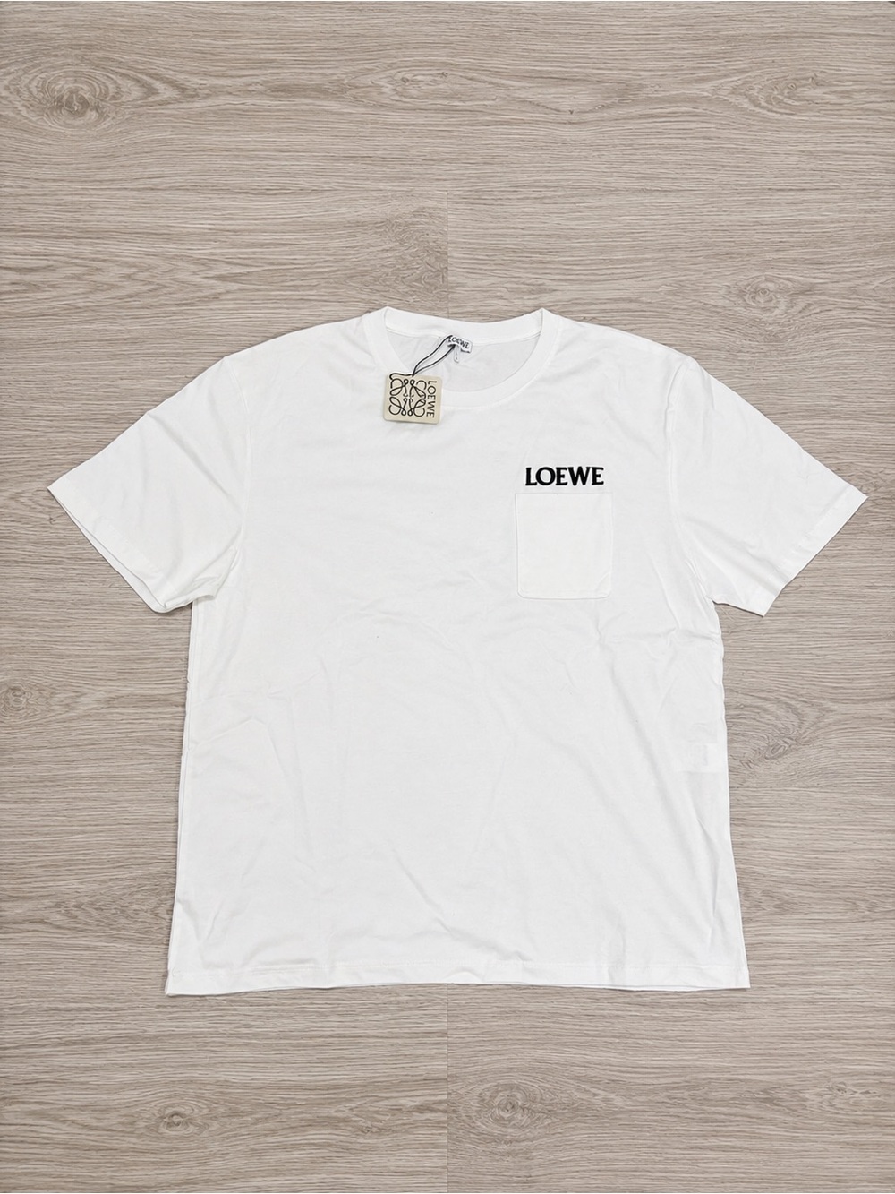 Loewe Embroidered Chest Pocket T-Shirt White Size M Authentic